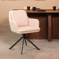 Sale LABEL51 Draaibare Eetkamerstoel Joy Bouclé, kleur Naturel