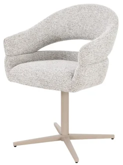 Hot Livingfurn Draaibare Eetkamerstoel Jade Geweven stof, kleur Naturel Beige