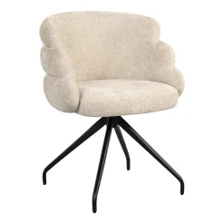 Online Richmond Interiors Draaibare Eetkamerstoel Kayla Chenille, kleur Crème Cru00e8me