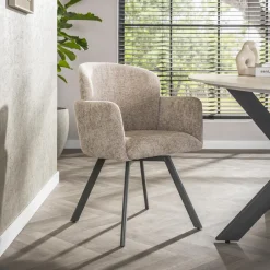 LifestyleFurn Draaibare Eetkamerstoel Katurah Geweven stof
