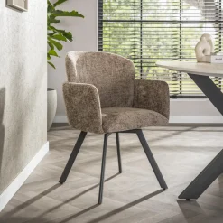 LifestyleFurn Draaibare Eetkamerstoel Katurah Geweven stof