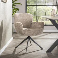 Clearance LifestyleFurn Draaibare Eetkamerstoel Laisa Chenille