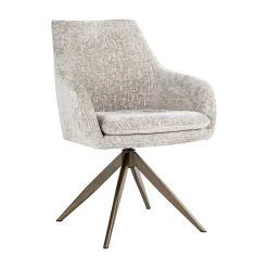 Sale Richmond Interiors Draaibare Eetkamerstoel Lisonne Chenille, kleur Beige