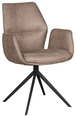 Sale LABEL51 Draaibare Eetkamerstoel Mellow Micro Suede, kleur Taupe