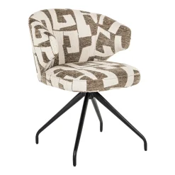 Best Richmond Interiors Draaibare Eetkamerstoel Milly Graffic stof, kleur Moss