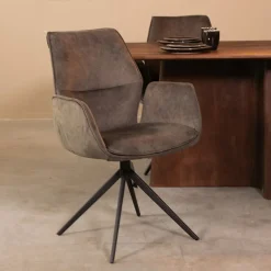 LABEL51 Draaibare Eetkamerstoel Mellow Cosmo stof, kleur Antraciet