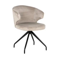 Best Richmond Interiors Draaibare Eetkamerstoel Milly Velvet, kleur Khaki