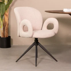 Outlet LABEL51 Draaibare Eetkamerstoel Neo Bouclé