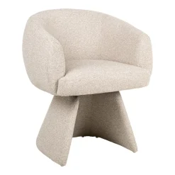 Outlet Richmond Interiors Draaibare Eetkamerstoel Quiriro Bouclé, kleur Crème Cru00e8me
