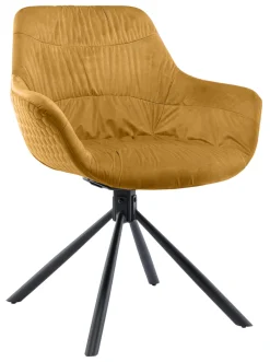 Artistiq Living Draaibare Eetkamerstoel Tyonna Velvet Mosterdgeel