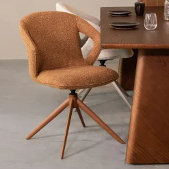 Online LABEL51 Draaibare Eetkamerstoel Zurich Bouclé