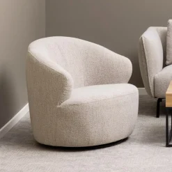 Bendt Draaibare Fauteuil Breah Bouclé, kleur Beige