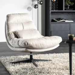 Discount Eleonora Draaibare Fauteuil Cooper Met kussen Beige