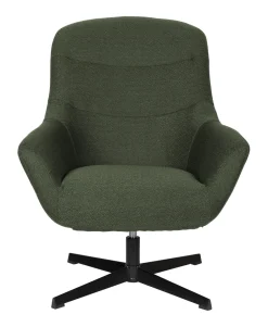 Outlet ZILT Draaibare Fauteuil Yaki Bouclé, kleur Groen