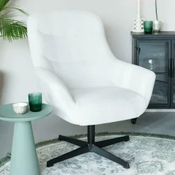 Hot ZILT Draaibare Fauteuil Yaki Bouclé Off White