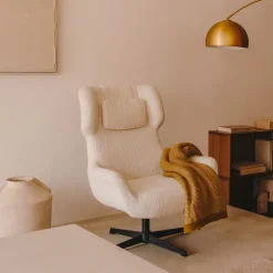 Best Kave Home Draaibare Fauteuil Zalina Bouclé Wit