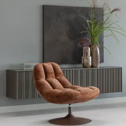 Outlet WOOOD Draaifauteuil Elvi Chenille