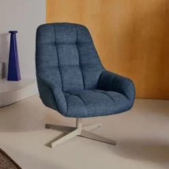 Sale Kave Home Draaifauteuil Jaspe Structuurstof, kleur Blauw