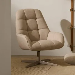 Hot Kave Home Draaifauteuil Jaspe Structuurstof, kleur Beige Taupe