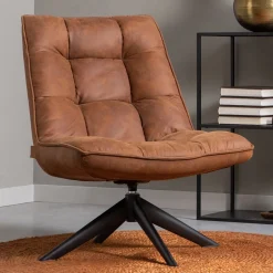 Sale WOOOD Draaifauteuil Jouke Lederlook