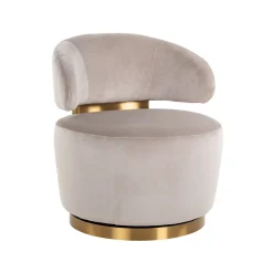 Sale Richmond Interiors Draaifauteuil Maxime Velvet, kleur Khaki