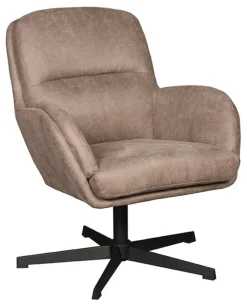 New LABEL51 Draaifauteuil Moss Micro Suede, kleur Taupe
