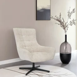 Discount Livingfurn Draaifauteuil Naomi kleur Toffee Beige