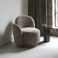 New Dutchbone Draaifauteuil Rose Geweven stof