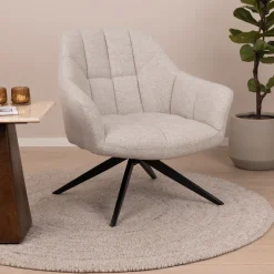 Best Livingfurn Draaifauteuil Tom kleur Zand