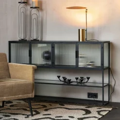 Sale Dutchbone Dressoir Boli Glas en metaal, 150cm