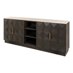 Richmond Interiors Dressoir Claremont Eiken en travertin, 225cm Bruin