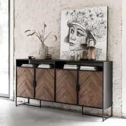 Best DTP Home Dressoir Criss Cross Hout en staal, 200cm Naturel