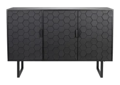 Discount ZILT Dressoir Derrius Dennenhout, 135cm, kleu zwart