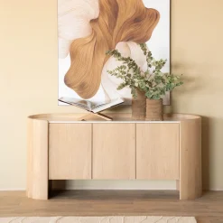 Clearance Eleonora Dressoir Don Marmer en eikenhout, 165cm Bruin