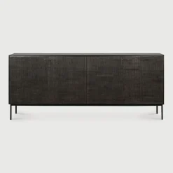 Discount Ethnicraft Dressoir Grooves Gevernist Teakhout Off Black