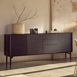 Sale Kave Home Dressoir Lenon Eikenhout, 200cm, kleur Zwart