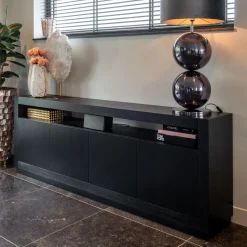 Discount Richmond Interiors Dressoir Oakura Eikenhout 240cm, kleur Zwart