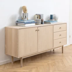 Sale Bendt Dressoir Ove Eiken whitewash, 160 x 75cm Wit