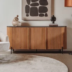 Tower Living Dressoir Palazzo Teakhout en mineraal stucwerk