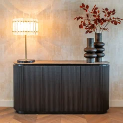 Best Richmond Interiors Dressoir Russo Travertin en brass, 160cm Bruin