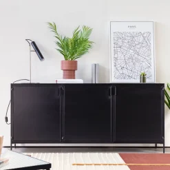 Discount Kave Home Dressoir Shantay metaal, 160cm Zwart