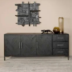 Outlet Tower Living Dressoir Ziano Visgraat, kleur zwart