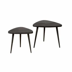 Best Tower Living Driehoekige Salontafel Viola Mangohout, Set van 2 stuks