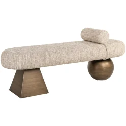 Clearance Richmond Interiors Eetkamerbank Geneva 148cm, kleur Beige