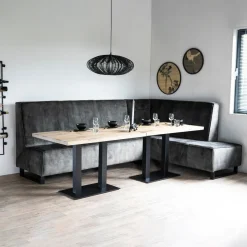 SEVN Eetkamerbank Jelle Velvet, kleur Groen