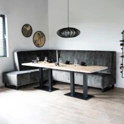 SEVN Eetkamerbank Jelle Velvet, kleur Groen