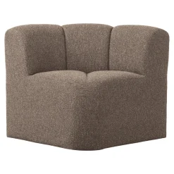 WOOOD Eetkamerbank Mojo Bouclé, Hoek, kleur Melange Bruin