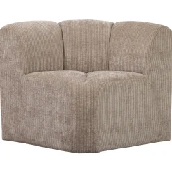 Sale WOOOD Eetkamerbank Mojo Geweven Rib, Hoek, kleur Donker Zand