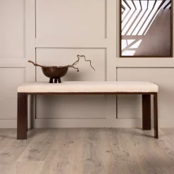 Best Nohr Eetkamerbank Niel Teddy, 120cm Wit