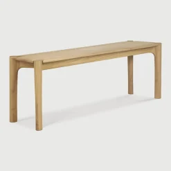 Discount Ethnicraft Eetkamerbank PI Geolied Eikenhout, kleur Naturel